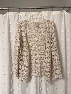 Crochet Openwork Cardigan in Cream by Eloise + April